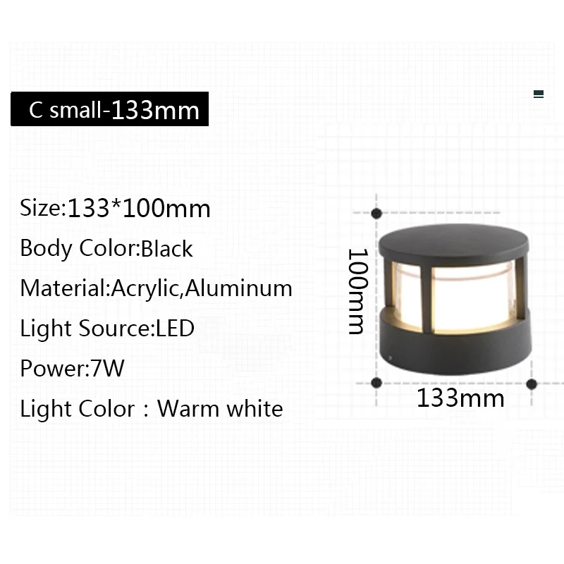 

wecus Ретро Садовый Светильник LED12W Черный
