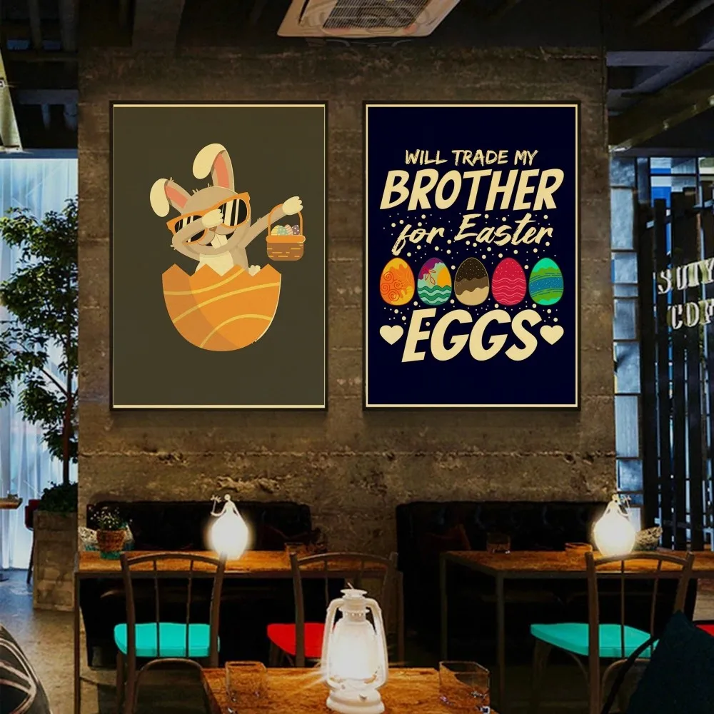 Пасхальный постер в виде кролика настенная схема принты и плакаты стикеры стиле