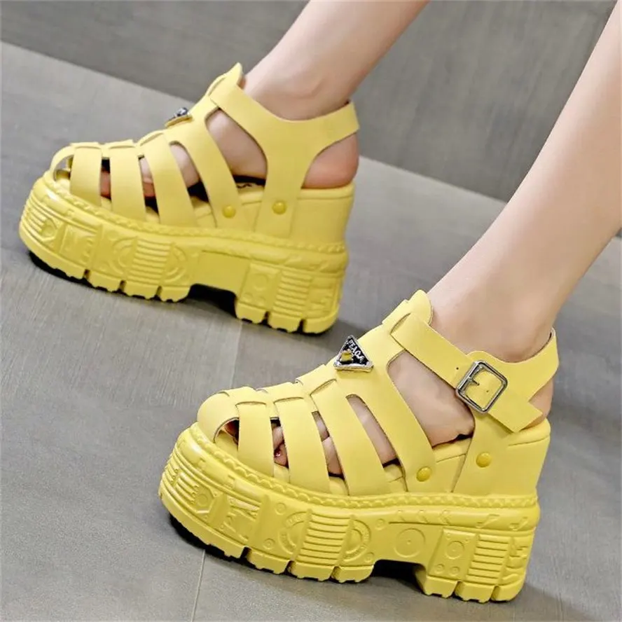 

Height Increasing Female Sandals Women's Cow Leather Ankle Boots Platform Wedge High Heels Party Pumps Creepers Buckle Oxfords