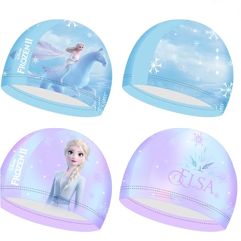 

Disney Anna Frozen 2 Cartoon Princess Elsa Hat Soft and Cute Baby Girl Swimming Hat Elastic Children's Swimming Hat 2-10