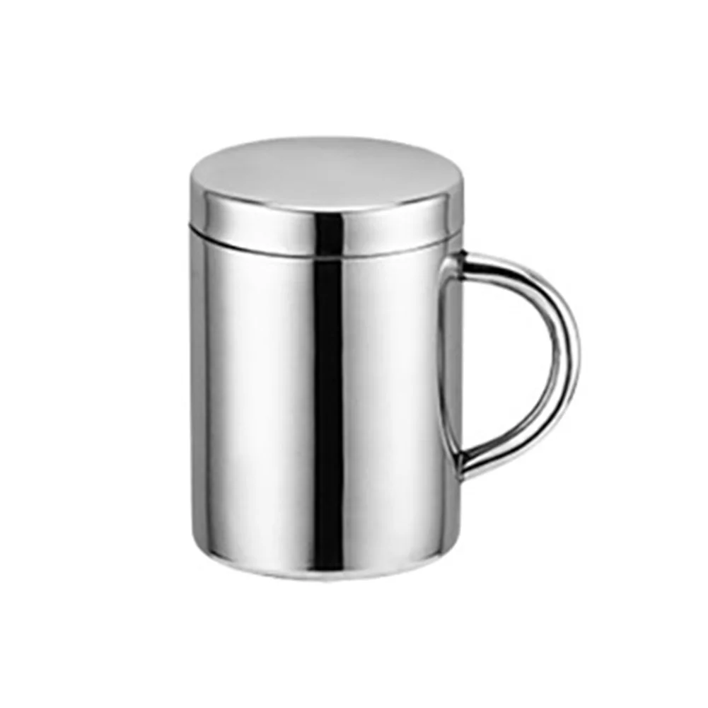 

304 кружка для воды из нержавеющей стали, изолированная чашка с двойными стенками и крышкой, кофейная кружка, кружки для молока, 210/301/400 мл, кру...