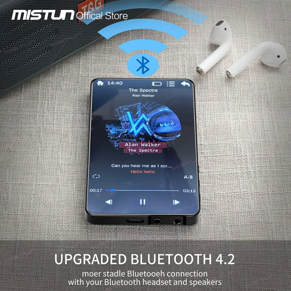 MP3 MP4 плеер Bluetooth Встроенный динамик 16 Гб 4 0 дюймов полный сенсорный экран HiFi без