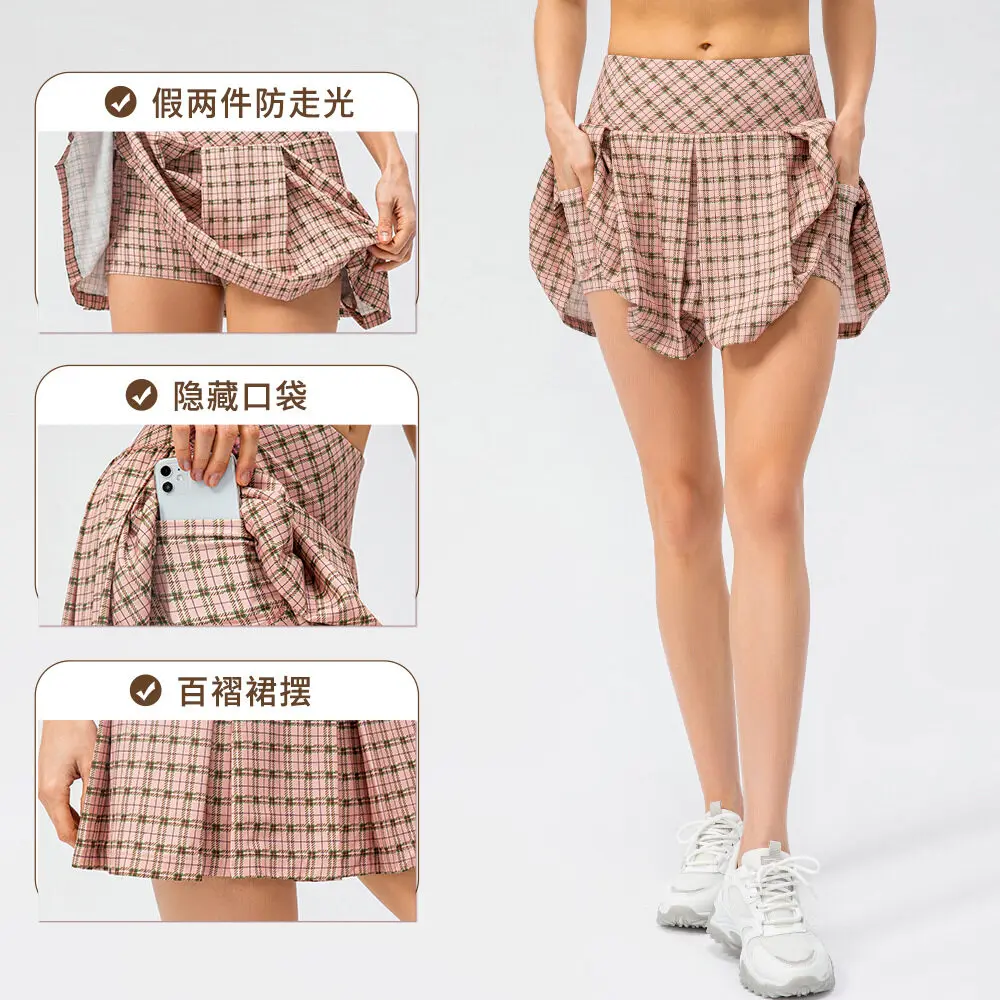 

Hot And New Pleated Tennis Womens Mini Skirt High Waisted Skater Golf Skorts with Pocket School Girl Uniform XS-XXL Exercise