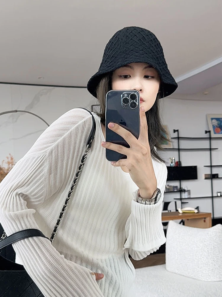 Новое поступление тонкая вязаная Рыбацкая шляпа в форме алмаза Женская