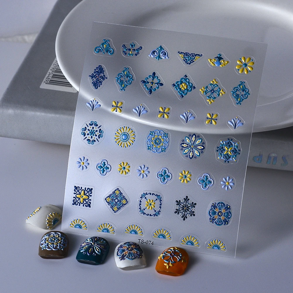 

Elegant Bohemia Design 5D Nail Stickers Nails Transfer Sliders Embosses Decals TS-074