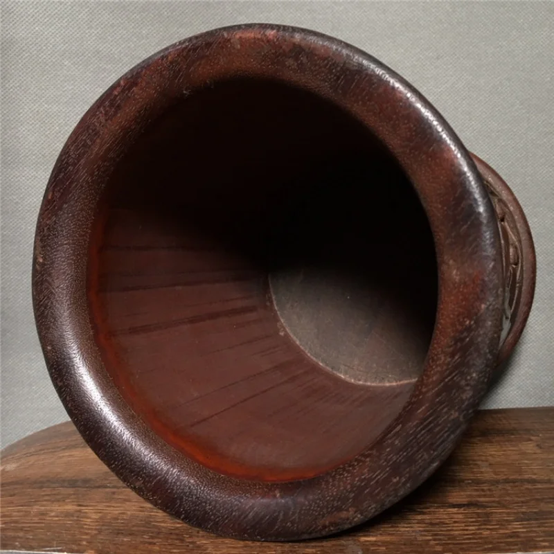 Старинная бамбуковая резьба резной персонаж карта на день рождения держатель