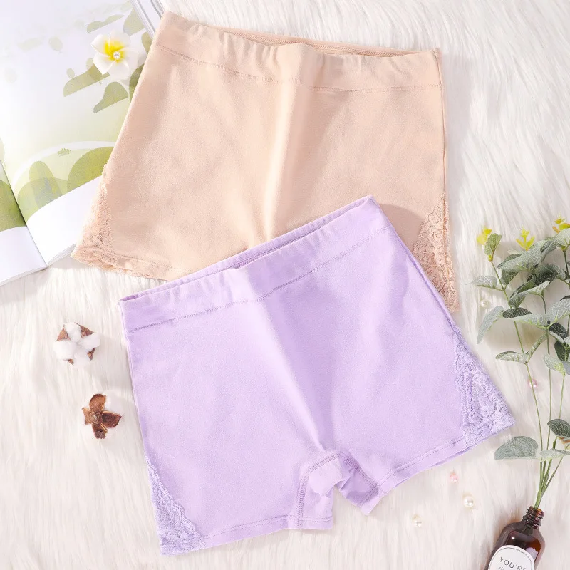 

Female Boxer Briefs Women's Soft Cotton Cozy Breathable High-waisted Large Size Boxing Under Trouser Leggings Flat Legged Shorts