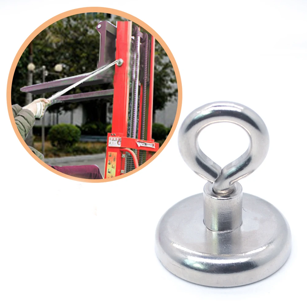 

1PC Super Strong Neodymium Magnet Pot Fishing Salvage Magnet Equipment Holder Pulling Mounting Pot With Ring Sea Fishing Magneti