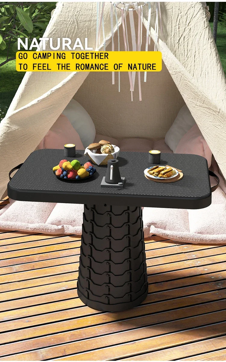Складной выдвижной складной стол для кемпинга на открытом воздухе 2 в 1 набор