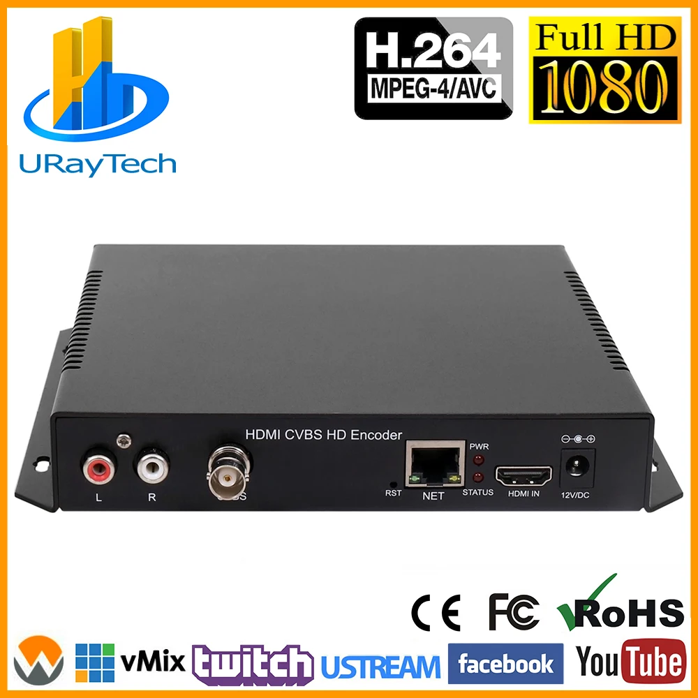 

MPEG4 HD Цифровой HDMI + SD Аналоговый CVBS RCA BNC Видео Аудио кодировщик H.264 IPTV для фотографий RTMP