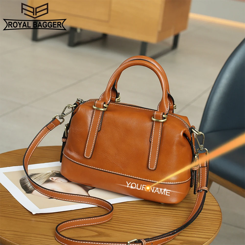 

Royal Bagger Commute Retro Cowhide Handbag for Women Fashion Simple Genuine Cow Leather Ladies Crossbody Shoulder Bag 99-8809
