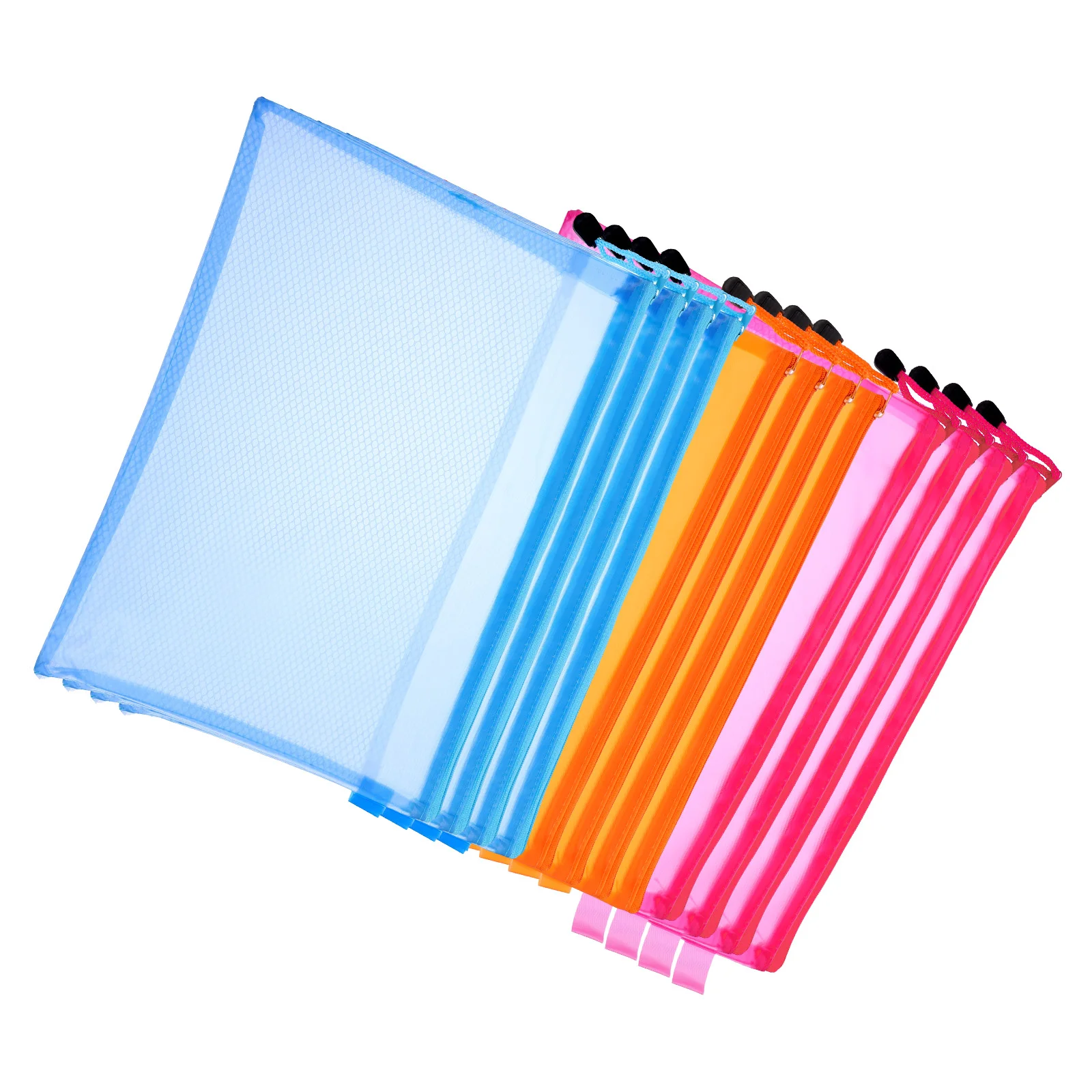 

12Pcs Document Zipper Bag Transparent Makeup Bag Testing Paper Organizer Visible Zipper Pouch