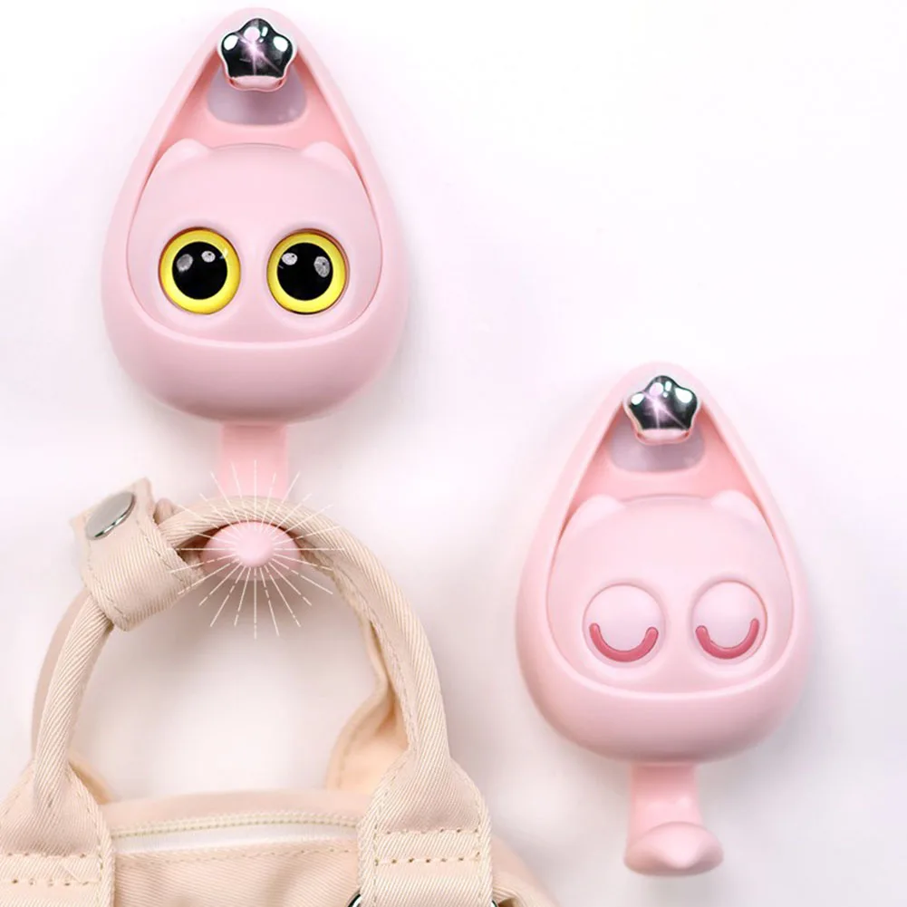 

1 Pcs Cat Hanger Rack Self-Adhesive Cute Hooks Multi-functional Clothes Hat Scarf Key Holders For Wall Hanging Decorations