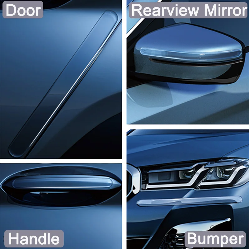 

Car Door Handle Bowl Scratch Protective Invisible Transparent Stickers Silicone Rearview Mirror Anti-collision Protection Strip