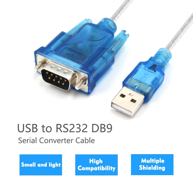 Кабель-конвертер USB в RS232 DB9 последовательный 9-контактный COM-порт адаптер папа