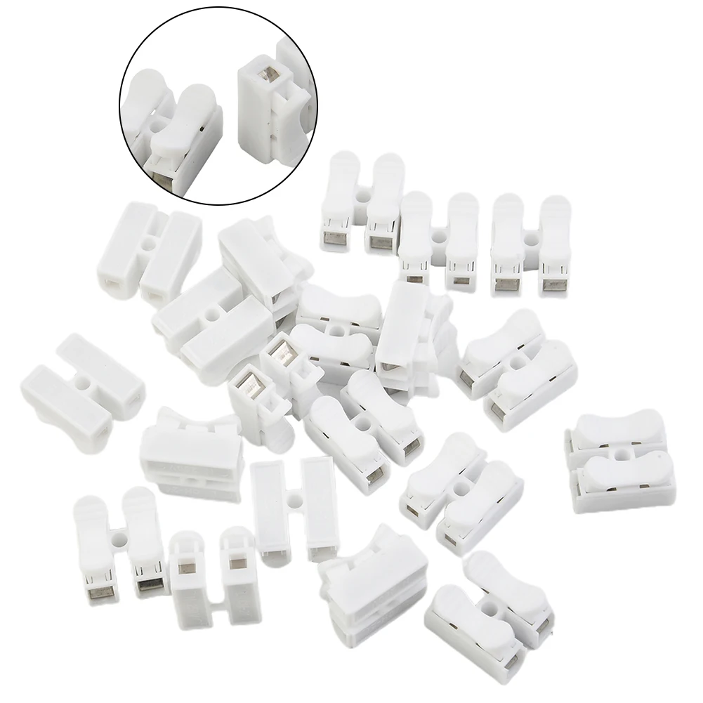 

Connector CH2 Spring Hot Sale Reliable Wire Clamp LED Light Quick Set Strip Terminal 0.77 * 0.67 * 0.51inch Tools