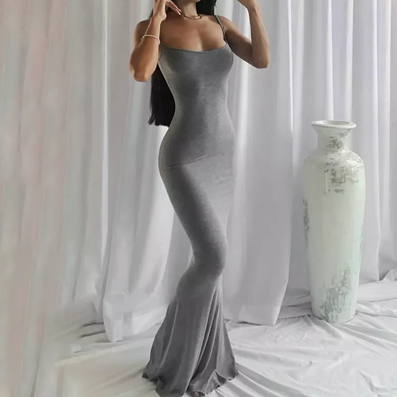 Slip Sleeveless Backless Maxi Dress Women 2022 Y2k Summer Bodycon Elegant Sexy Outfits Ladies Birthday Party Club Sundress