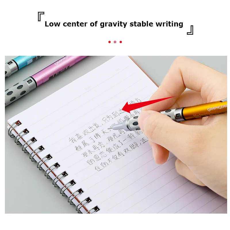 Фото Японский механический карандаш Pentel GraphGear 1000, металлический стержень, автоматические карандаши премиум-класса для рисования, эскизов, черчения, канцелярские принадлежности №3