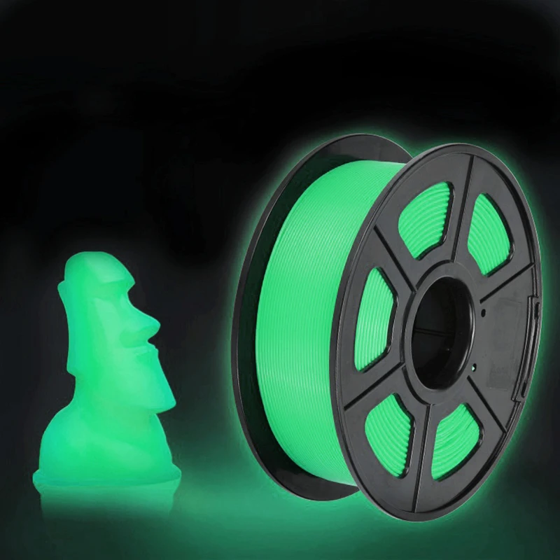 Filamento PLA Noctilucent para impresora 3D, Material de impresión 3D que brilla en la oscuridad, 1,75mm, verde, naranja