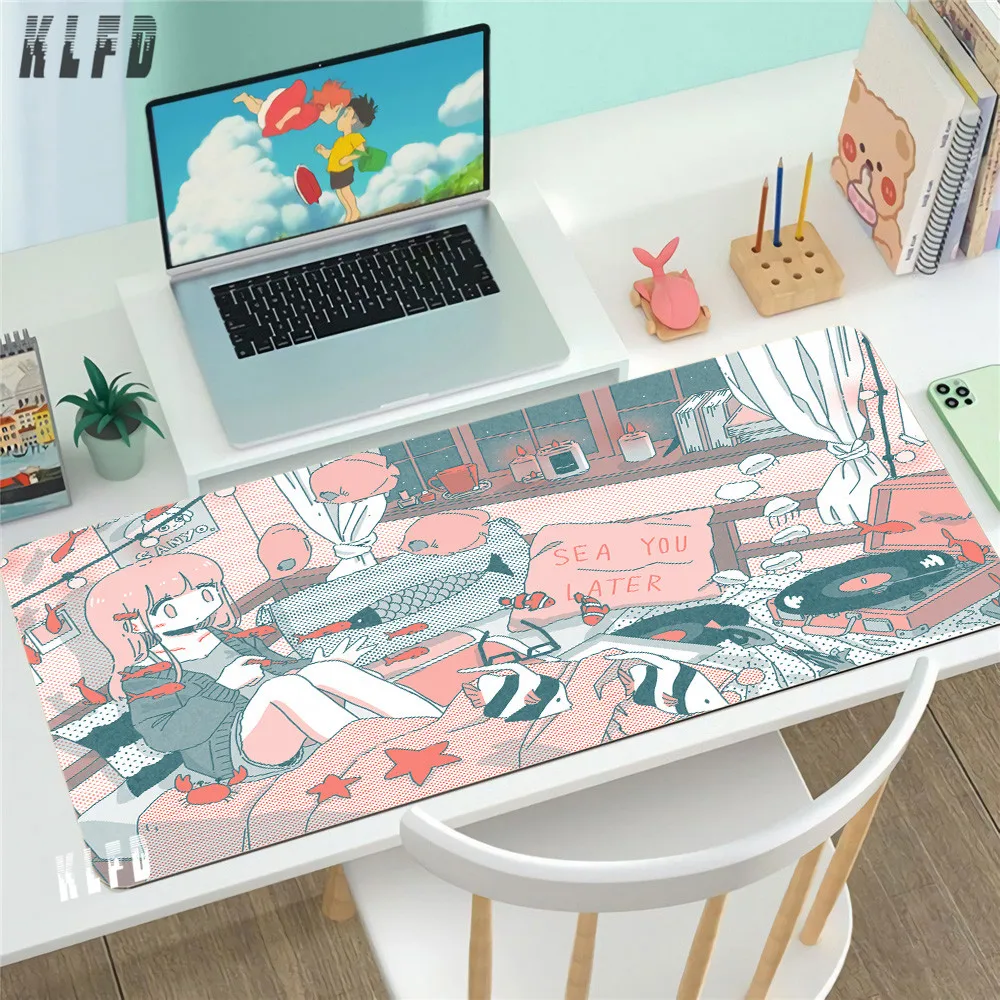 

Kawaii Anime Girl Pink Blue Series Long Mouse Pad 30x60cm Keyboards Mat 40x70cm Japan Cartoon Gamer Gaming Mouse Pad Desk Mat