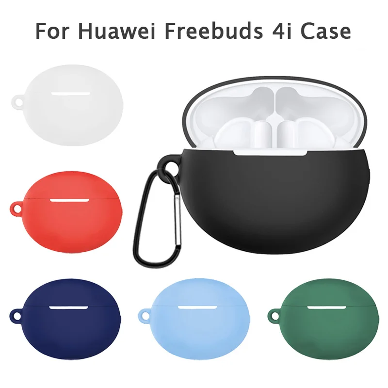 

For Huawei Freebuds 4i Silicone Earphone Cover Wireless Bluetooth Earbuds Cover Anti-Lost Earphone Case Accessories with Hook