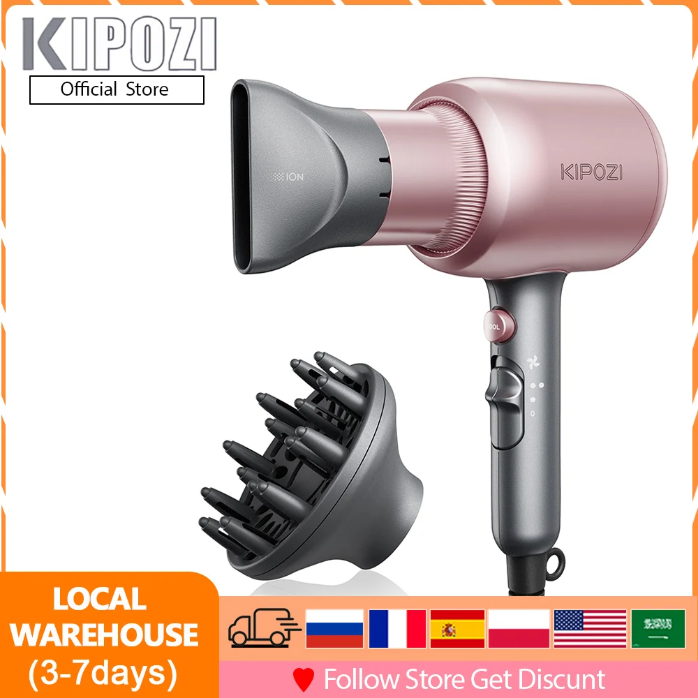 

KIPOZI Professional High Level Hair Dryer Negative Ionic Blow Dryer High Power Fast Dry Salon Grade Powerful Hairdryer Hair Care