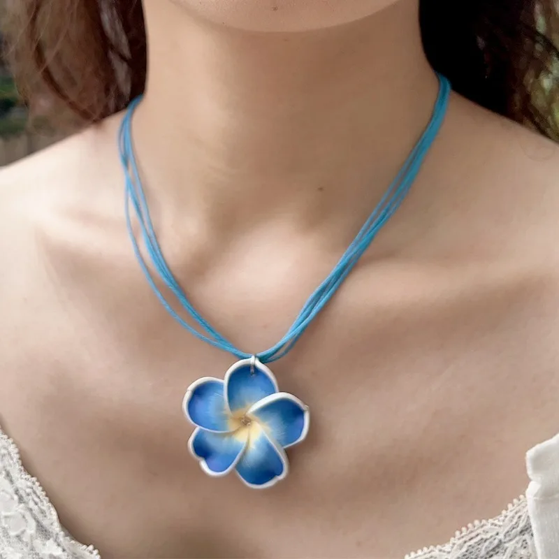 1 комплект Гавайская Плюмерия ожерелье серьги-подвески ручной работы мягкие