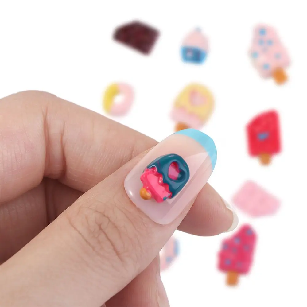 

Милое женское сердце, мороженое, шоколадные пончики, милые украшения «сделай сам», украшения для ногтевого дизайна, 3D украшения для ногтей, аксессуары для маникюра