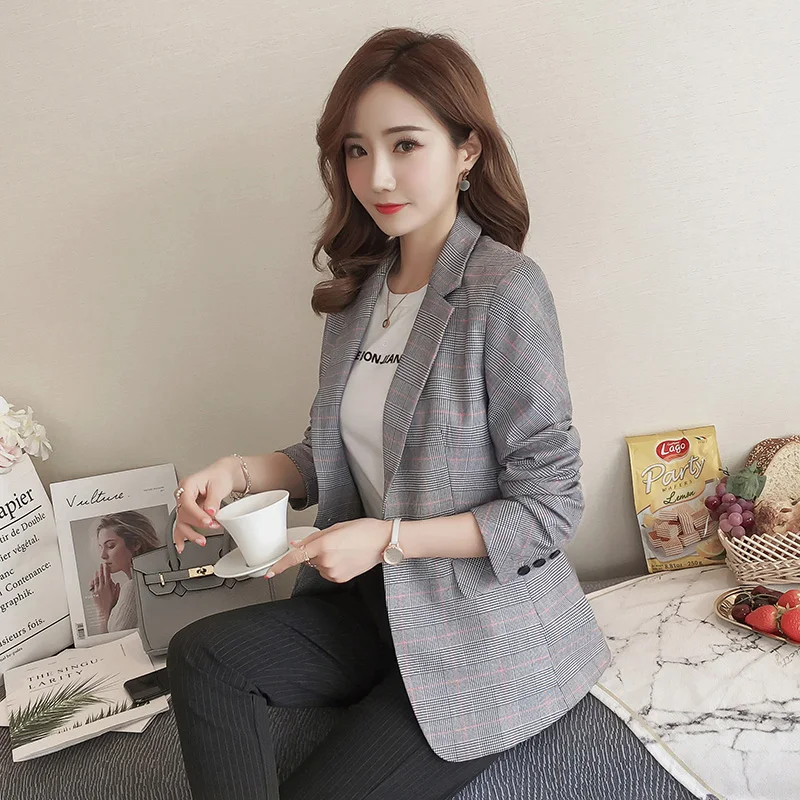 Ретро клетчатый костюм женское короткое пальто осенняя одежда 2024 новый