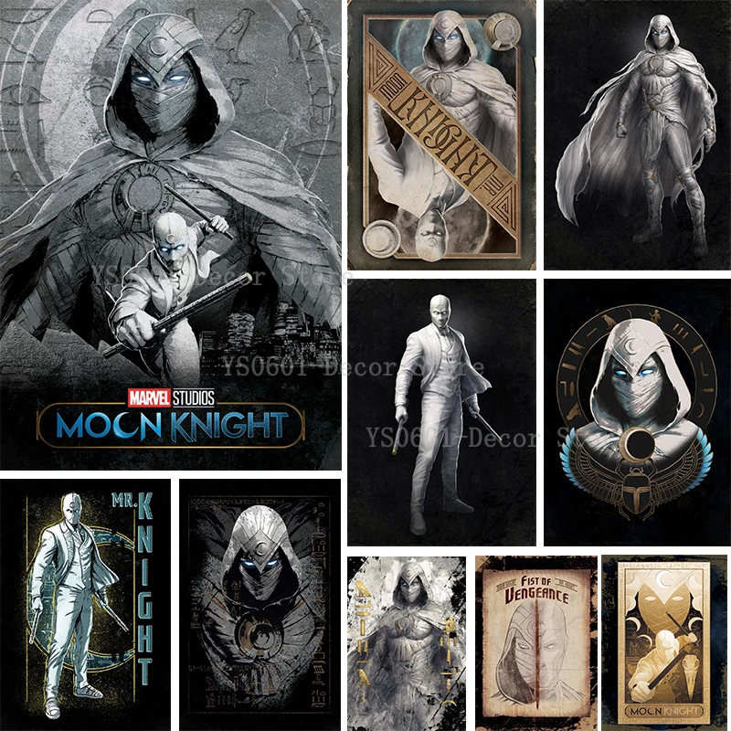 

Новинка 2022, Картина на холсте Marvel Moon Knight, творческий постер и принты фильмов, Настенная картина, декор для гостиной, домашний декор, фреска