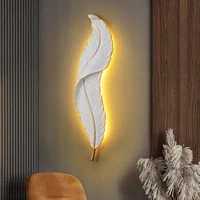 nordic feather rgb wall lamp for bedside bedroom bathroom decor white remote rgb feather led wall light indoor lighting