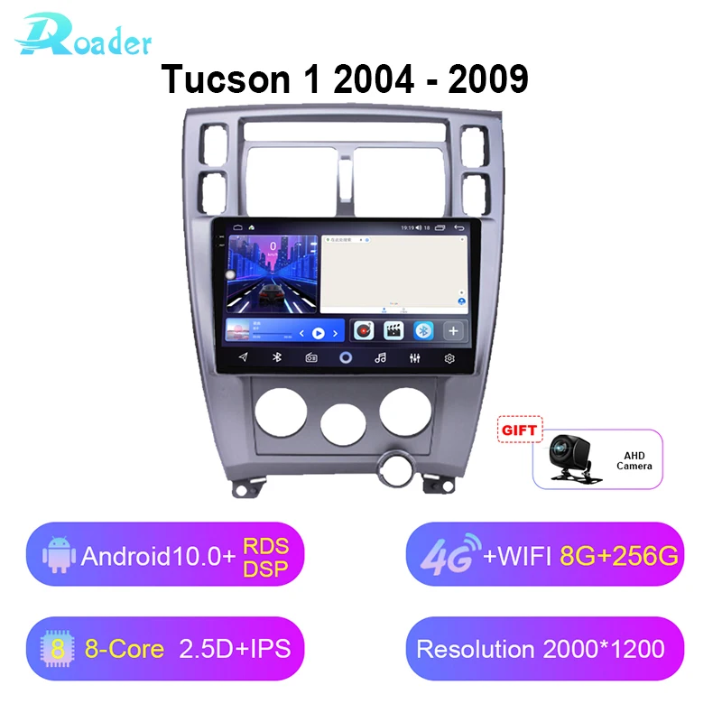 

Автомобильный DVD-плеер Roader Android 10 для Hyundai Tucson 1 2004 - 2009 2K, автомобильное радио, мультимедийный видеоплеер, навигация, стерео, GPSv