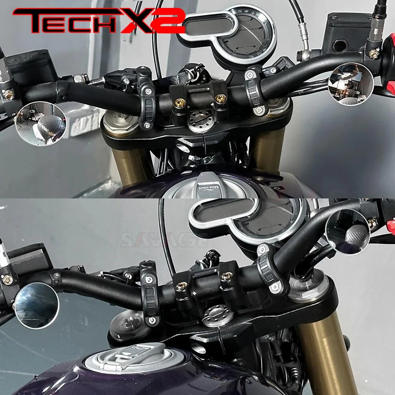 Фото Зеркало заднего вида для слепых зон для DUCATI Monster 937 950 797/Plus 796 821 1200 Scrambler 800 1100, боковое зеркало без оправы с широким видением №3