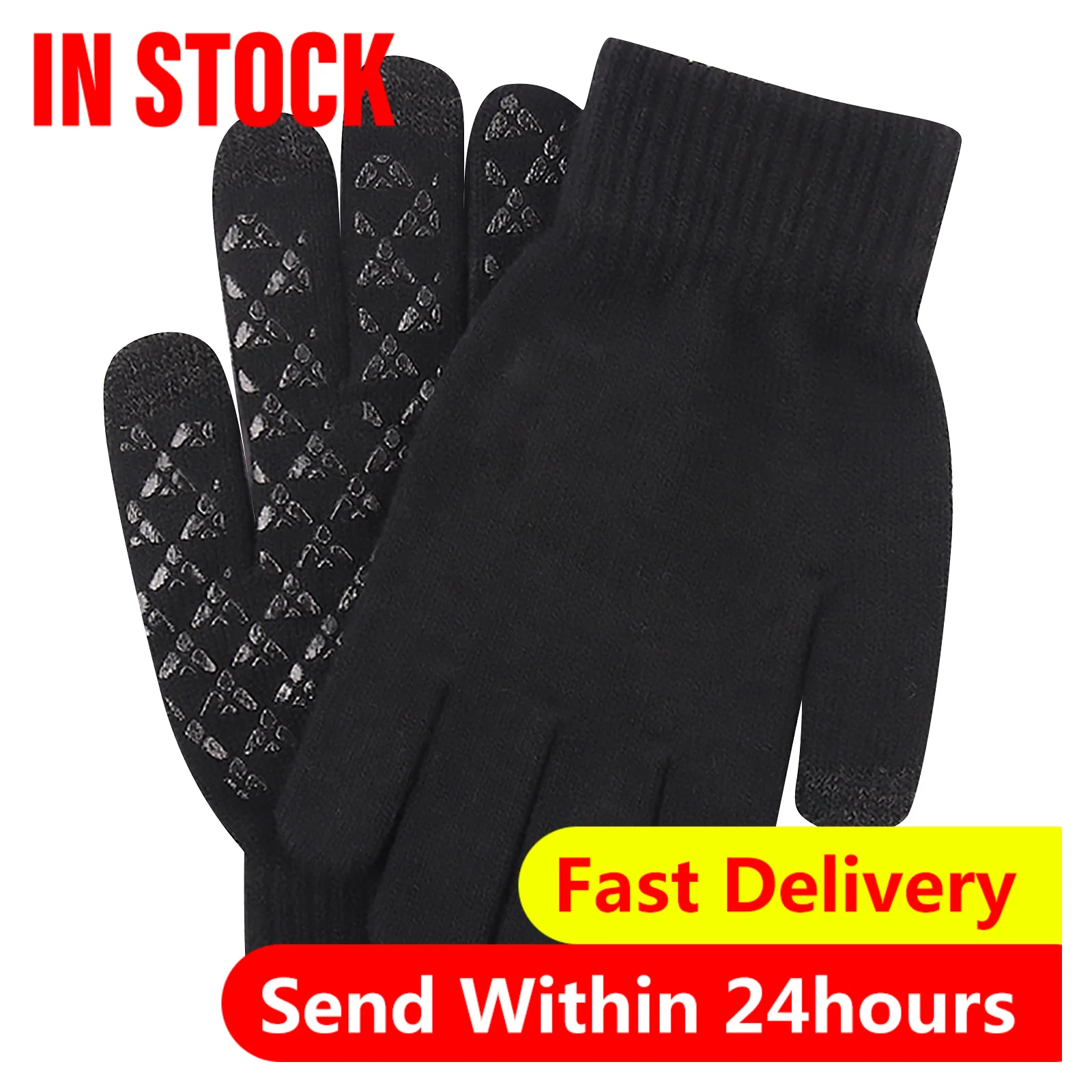 

Winter Men Knitted Gloves Screen High Quality Male Mitten Thicken Warm Wool Cashmere Solid Men Business Gloves Autumn