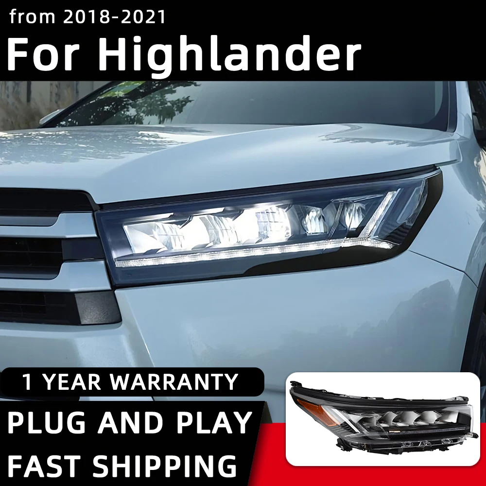 

Car Styling Headlights for Highlander LED Headlight 2018-2021 New Kluger Head Lamp DRL Signal Projector Lens Automotive