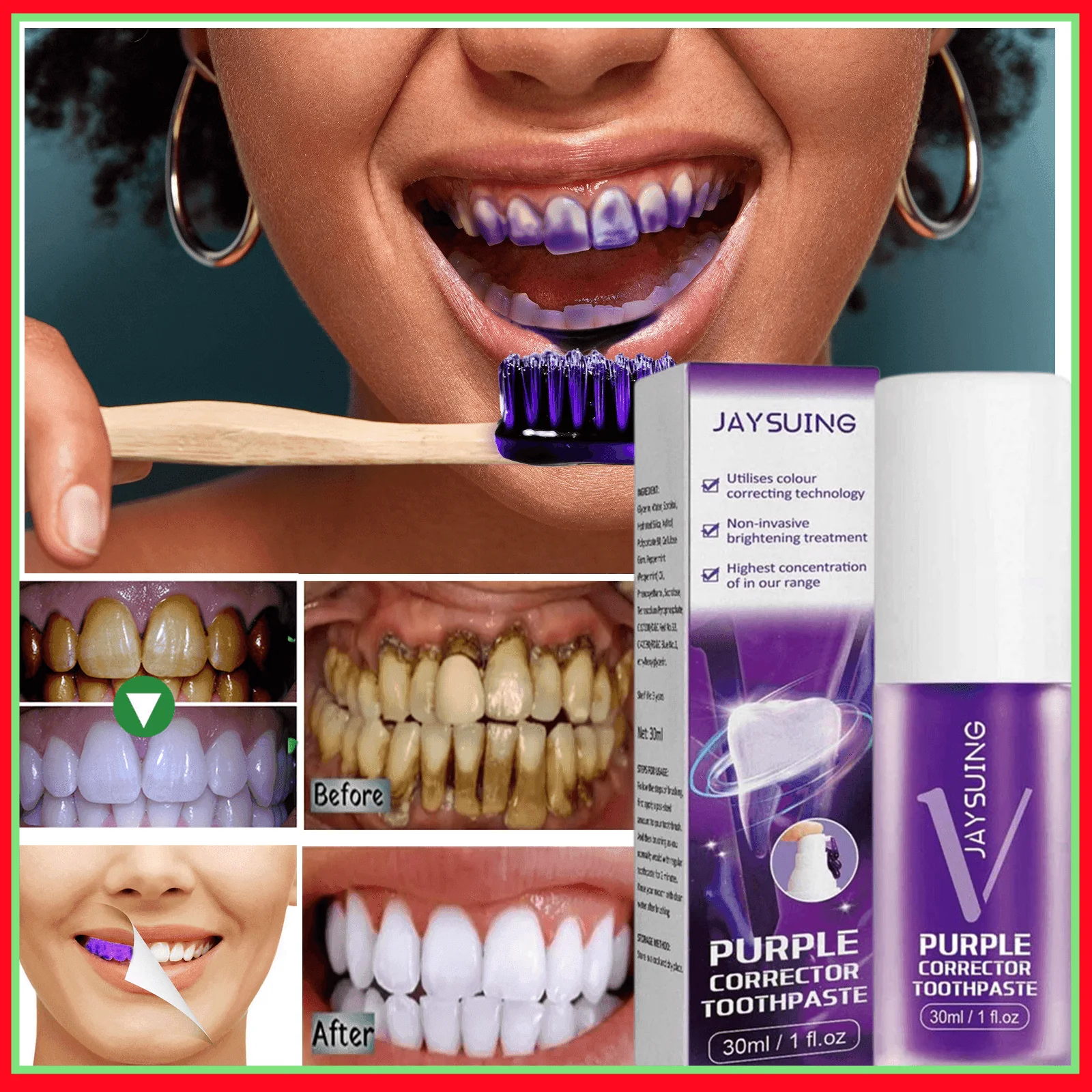 Whitening Teeth Toothpaste V34 Colour Corrector Toothpaste Oral Cleaning Care Brightening Enamel Repair Fresh Breath Toothpaste