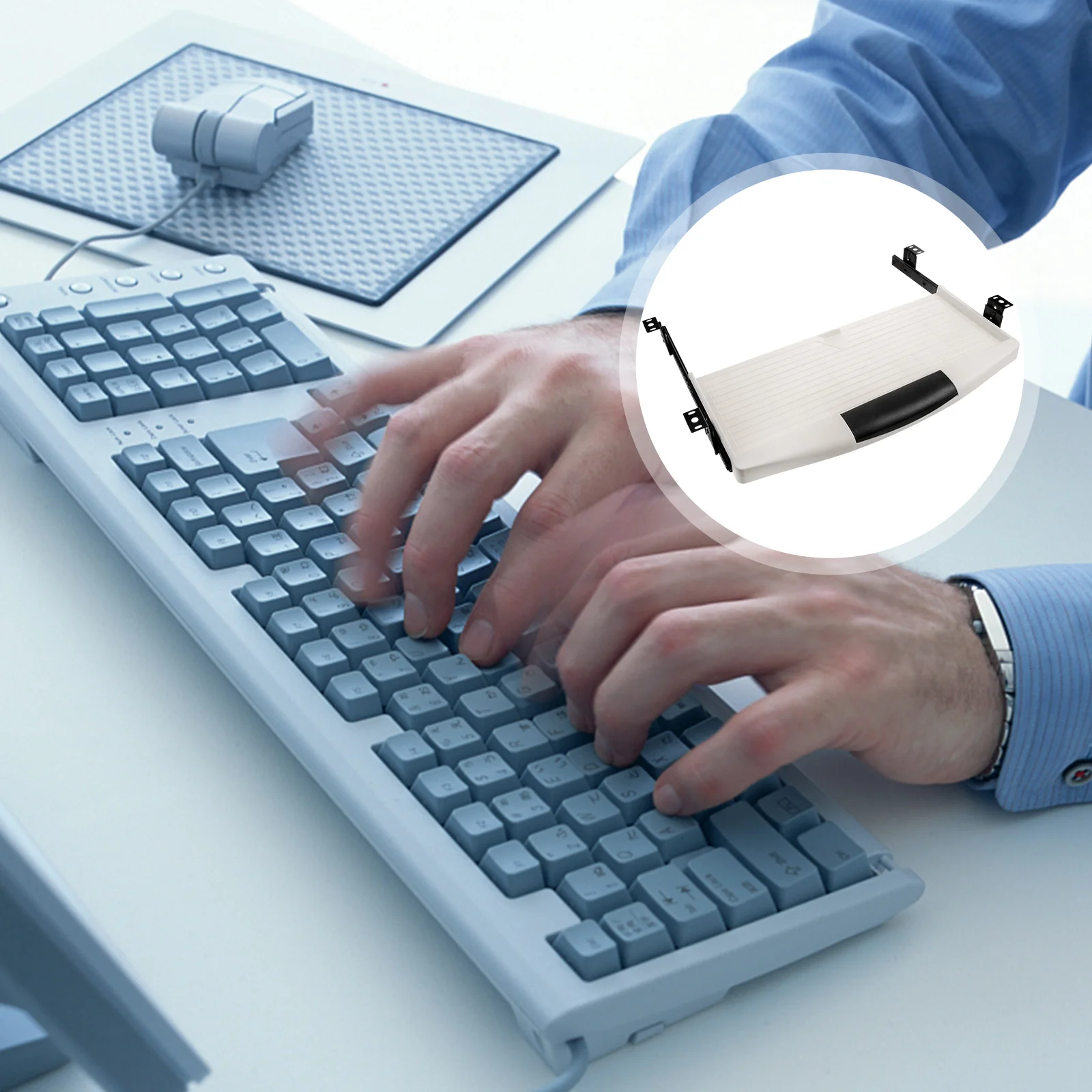 

1 Set Keyboard Tray 14 Inch Keyboard Storage Plate Keyboard Slide Side Mount