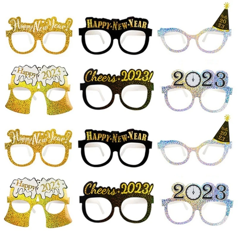 Новогодний реквизит для фотобудки канун Нового года бумажные очки фоторамка 2023