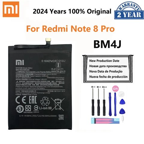100% Оригинальный аккумулятор Xiao mi BM4J 4500 мАч для Xiaomi Redmi Note 8 Pro высококачественные сменные батареи для телефона