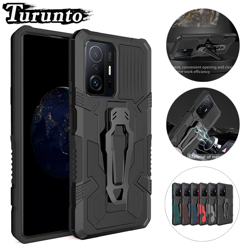 

Shockproof Back Clip Cover For Xiaomi 11i 11X 11T Pro 11Lite 5G GNE 10T Pro Magnetic Bracket Armor Case For Xiaomi Note 10 Lite