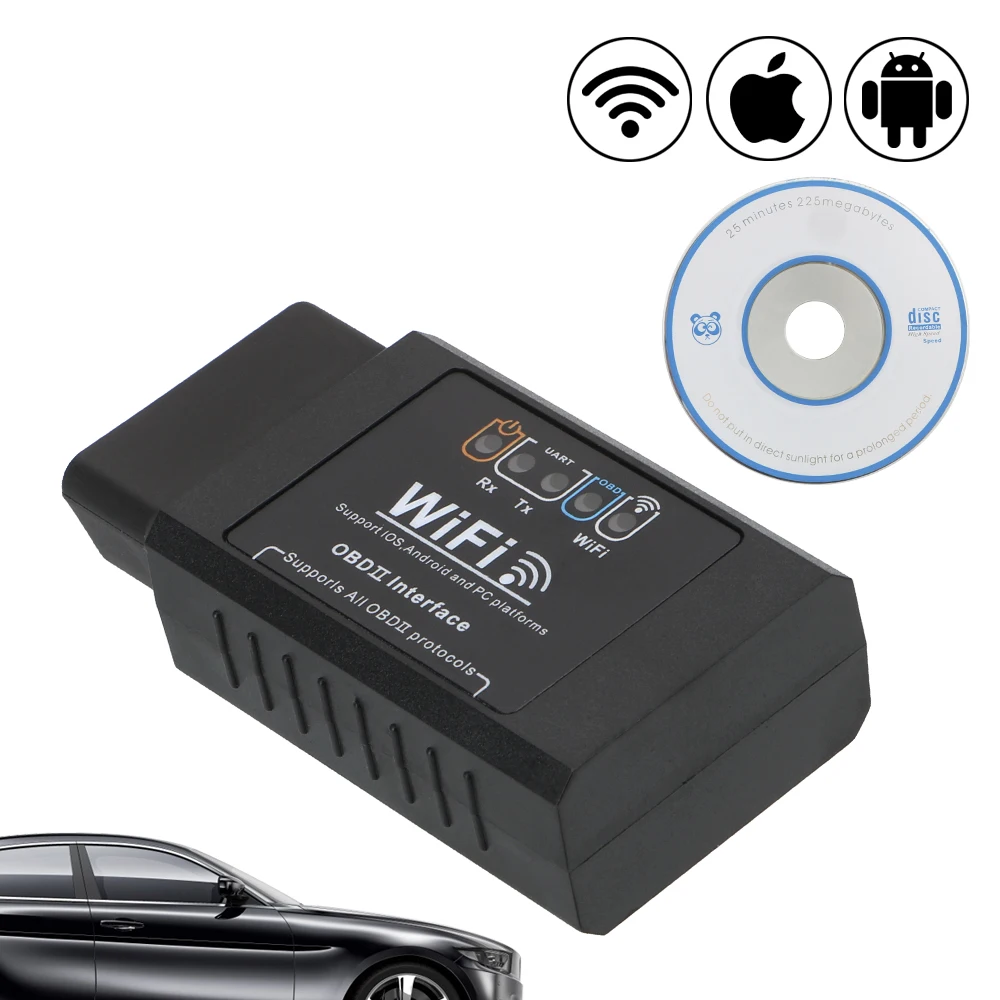 

OBD2 Car Detector ELM327 WIFI Automotive Diagnostic Scanner Check Engine Light Diagnostic Tool for iOS & Android OBDII Scan Tool