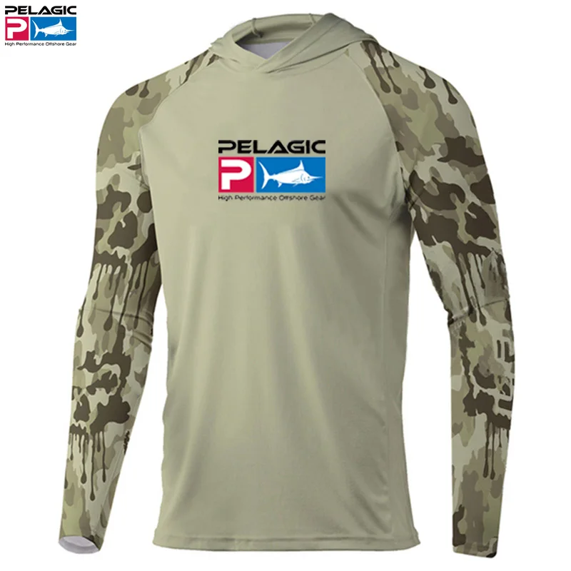 

Pelagic Hooded Fishing Shirt Long Sleeve Uv Protection Man Outdoor Summer Camouflage Moisture Wicking Jersey Fishing Apparel