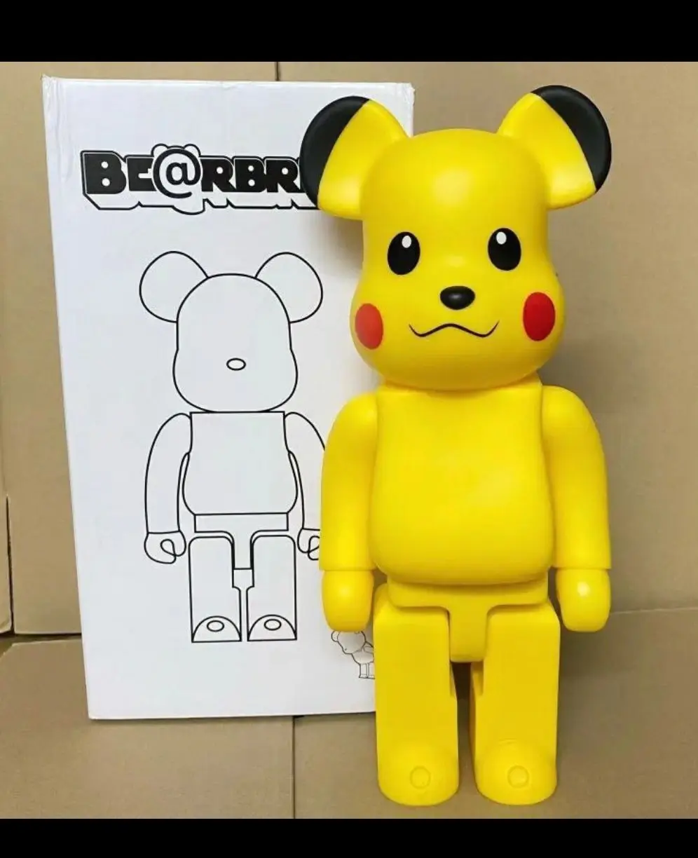

New Pokemon Pikachu Anime Peripheral Toys Cartoon Movie Bearbrick 100% 400% Building Blocks Bear Tide Play Figure Christmas Gift