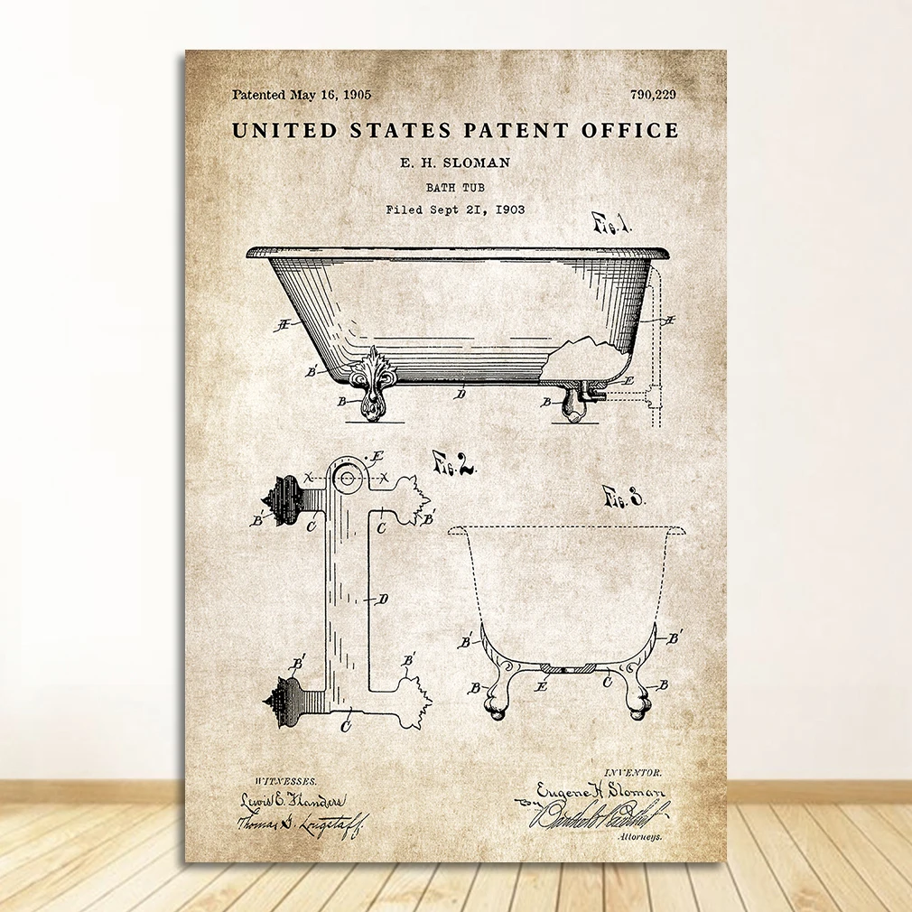 

Патентный постер на холсте, современный стиль