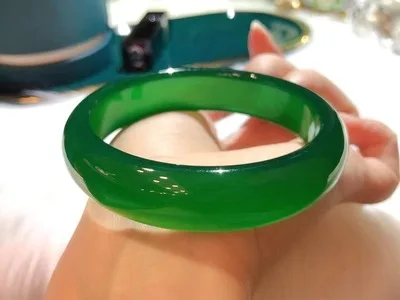 

zheru jewelry natural agate chalcedony 54mm-64mm green bracelet elegant princess jewelry best mother for girlfriend gift