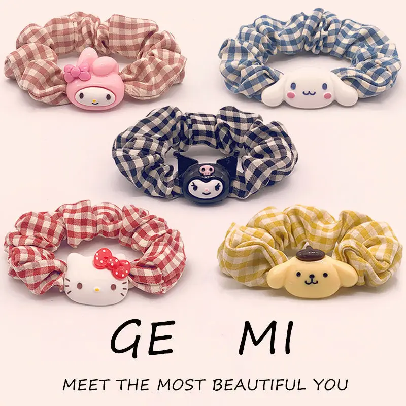 

5Pcs/set Sanrio Hair Bands Kuromi Cinnamoroll Hello Kitty My Melody Headband Hair Ropes Ties Hair Accessories Ponytail Holder