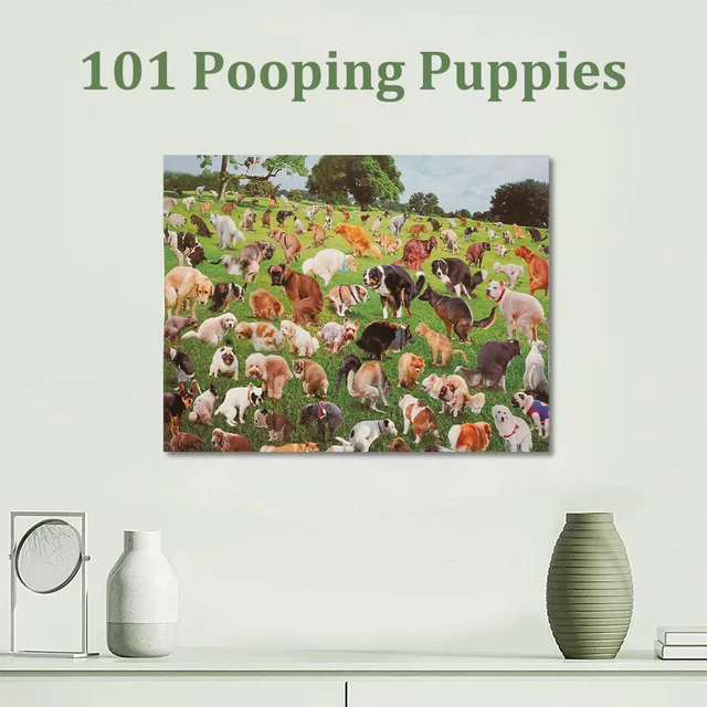1000 Pcs Pooping Dog Puzzle 101 Pooping Puppies  Funny Dog Jigsaw Puzzles Prank Dog Poop Gag Jigsaw Puzzles Jigsaw Prank Puzzle 2