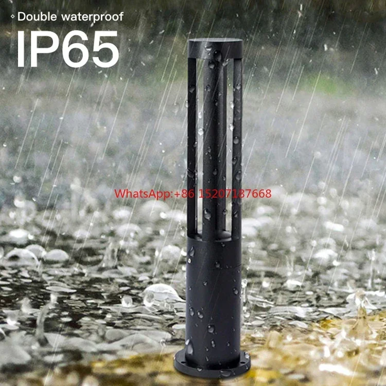 Современный круглый столбчатый светильник для газона