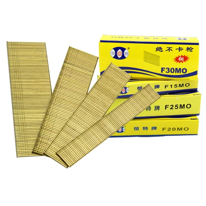 F15 F20 F25 F30 Copper Gun nails Electric Straight nail gun staples BRASS nail  For Stone paste wire 1100pcs