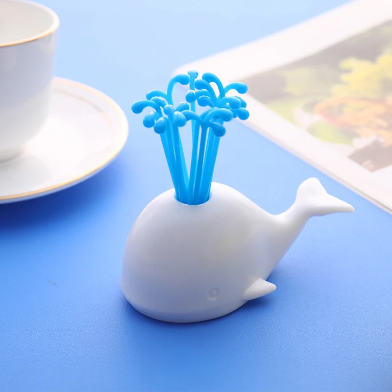 

1Set Creative Whale Fruit Fork Cake Dessert Salad Sticks Food Picks Cocktail Toothpick Skewer Home Party Acceoosries